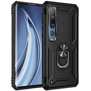 Kal-Coque Pour Xiaomi Mi 10/Xiaomi Mi 10 Pro, Étui Protection Tpu Souple Durable Avec Support De 360° Rotation Anneau [Support De Voiture Magnétique][Protection Antichoc][Armor Box] Coque,Noir - Neuf
