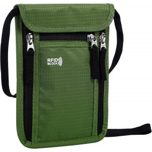 TRAHOO-Pochette Tour de Cou Sac de Cou Bloqueur RFID Anti&iquest;vol Sac de Passeport Imperm&eacute;able Sac de Cou pour Documents - Neuf