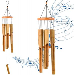 Nouvelhorizonstore-Carillon &Eacute;olien En Bambou Pour Jardin, Bar, Carillon &Eacute;olien, Cadeau Pour Grand-M&egrave;re, Carillon Comm&eacute;moratif De 81,3 Cm Pour Ext&eacute;rieur, Jardin, Cour, Terrasse Et D&eacute;coration D'int&eacute;rie - Neuf