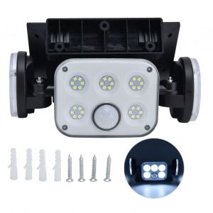 Hjlian Applique Murale Solaire Etanche A Induction Avec 3 Tetes Reglables 78 Led - Neuf