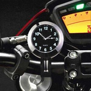 Horloge de guidon de moto Mini horloge de moto Montre étanche 7/8 Monture de guidon Horloge numérique (argent) - Neuf