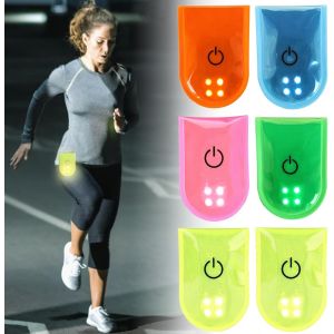 Jgd-Lot De 6 Clips Led Clignotants R&eacute;fl&eacute;chissants, 2 Modes, 4 Led, Lumi&egrave;re De S&eacute;curit&eacute; Pour Enfants, Bande R&eacute;fl&eacute;chissante Pour Cartable, Sac &Agrave; Dos, Camping, Randonn&eacute;e, Course, Jogging, Plein Air - Neuf