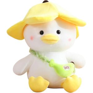 Peluche Canard Animaux En Peluche Moelleux Mignons Canard Peluche Jouet Pour Enfants Canard Avec Chapeau Banane, Jaune, 9,8 Pouces - Neuf
