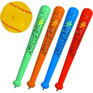 KAL-Gonflable Batte De Baseball, Ballon De Plage Baseball*5Pcs, Pvc Baseball Gonflable Jouet, Parti Acclamation Prop Baseball, Gonflable Bâton De Sport, Ballon Plage Piscine Jouet (Couleur) - Neuf