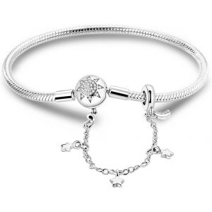 Eryi-Bracelet À Breloques Pour Femme En Argent Sterling, Fermoir En Forme De C?ur, Bracelet À Chaîne Serpent, Bracelet Européen De Voyage, Bijoux Compatibles Avec Les Breloques Pandora - Neuf