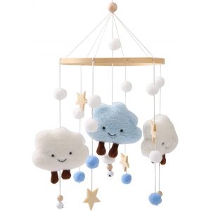 Promise Babe Baby Mobile Support Bois Design Ours, Lit B&eacute;b&eacute; Table &Agrave; Langer Bricolage Support Mobile R&eacute;glable En Hauteur Parc B&eacute;b&eacute; Support Mobile Tige Pour Suspension (Bear Holder) - Neuf