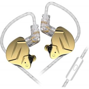 KAL-Kz Zsn Prox Écouteurs Intra-Auriculaires Avec Armature Équilibrée Technologie Hybride 1Dd 1Ba Casques Et Écouteurs Confortables Avec Suppression Du Bruit Pour Téléphone Portable(Micro, Doré) - Neuf