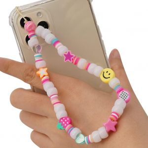 Kal-Bracelet De Téléphone Avec Perles Smiley - Style Bohème - Pour Femme - Neuf