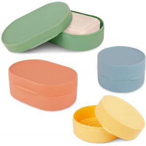 4 Pack de Voyage Savon Boîtes (2 Grandes + 2 Petites), Voyage Portable Boîte à Savon, en Plastique Imperméable de Voyage porte-Savon, Savon Boîte avec Couvercle, une Boîte à Savon - Neuf
