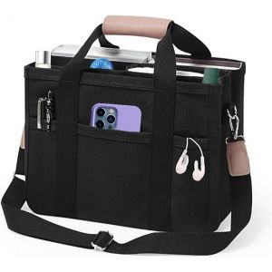 RFCBC-Sac à Main en Toile pour Femme Sacs à Bandoulière Homme Grande Sac Fourre Tout avec Bretelles Réglables avec Plusieurs Poches Organisée - Neuf
