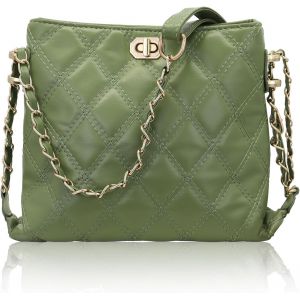 RFCBC-Sac à bandoulière tendance pour femme avec design de serrure, sac à bandoulière pour femme, avec motif losanges et bandoulière unique - Neuf