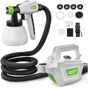 CHECARZHN--NO1-Pistolet A Peinture, 800W Hvlp Avec 4 Buses En Cuivre Et 3 Motifs, 1300 Ml Récipient Détachable, Trafic Réglable De 1200Ml/Min, Trois Tailles De Buse, Facile À Pulvér r Et Propre-Sg800 - Neuf