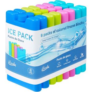 6/8 x 200 ml Reusable Ice Blocks for Cooler,Ice Block for Cooler Bag,Lunch Bag,Lunch Bowl,Work Cooler - Neuf