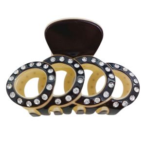 Promotion ! Pince Crabe Cr&eacute;ateur 'ar&eacute;gonde' Noir (Strass) - 60x35 Mm - Neuf