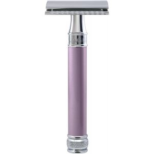 Rasoir De S&eacute;curit&eacute; Traditionnel, Heather, Double Lame Avec Manche Acrylique Nacr&eacute; - Neuf