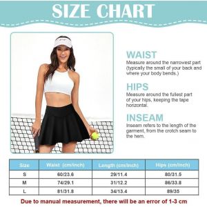 Asfasfq-Jupe De Tennis Femme, 2 En 1 Jupe De Golf Mini Skorts Skirt Plissée Avec Poches Et Pantalon, Croisée En V Et Taille Haute, Pour Golf, Cyclisme, Randonnée, Course À Pied - Neuf
