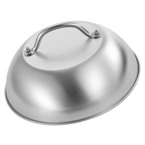 Couvercle de cuisson a la vapeur et rotissage en forme de dome rond en acier inoxydable pour une efficacite de cuisson accrue, utilisable sur les grils plats, en interieur comme en exterieur. - Neuf