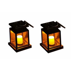 Lot De 2 Lanternes Solaires Suspendues - Lampe De Jardin Led R&eacute;sistante &Agrave; L'eau - Neuf
