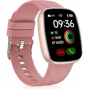 Montre Enfant Non Connect&eacute;e ou Connect&eacute;e, Fitness Tracker Montre Intelligente IP68 &Eacute;tanche avec 100+ Modes de Sport, Cardiofrequencem&egrave;tre, Podom&egrave;tre, Cadeau pour Gar&ccedil;ons Filles Ados, Rouge Clair - Neuf