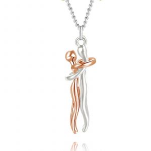 Hommes Femmes Cha&icirc;ne Collier Croix Pendentif Couple Amour C&acirc;lin Danse Cadeau Pour Anniversaire Saint Valentin - Neuf