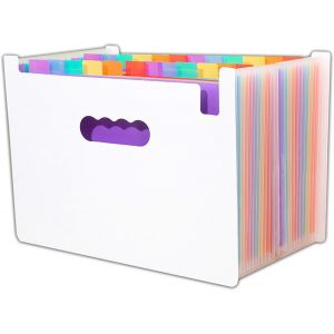 Trieur Document 13 Compartiments A4, Porte Document Avec Color&eacute; Organiseur Organisateur De Bureau Classeur Trieur Rangement Dossier Classement Papier Administratif (Blanc) - Neuf