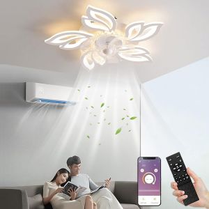 SUBZONAL-Ventilateur de plafond silencieux &agrave; LED avec &eacute;clairage, plafonnier 60W Ventilateur de plafond &agrave; vitesse du vent &agrave; intensit&eacute; variable avec ventilateur avec t&eacute;l&eacute;commande pour le salon de la ch - Neuf