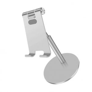 Support telescopique rotatif pour telephone portable, base en metal, support pour smartphone, reglage vertical a 270&deg; et horizontal a 360&deg;, support de bureau pour la maison ou le bureau. - Neuf