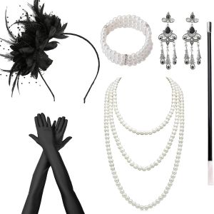 Accessoires Des Ann&eacute;es 20, Ensemble D'accessoires Des Ann&eacute;es 1920 Pour Femme, Accessoires De Robe Des Ann&eacute;es 20, Parfait Pour Le Carnaval, La F&ecirc;te Dansante Avec Bandeau, Bracelet, Collier - Neuf