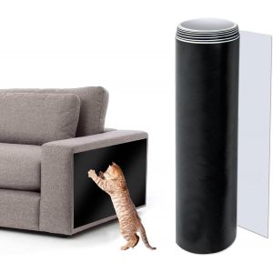 Kalanka-Anti Griffe Chat, Protection Canap&eacute; Chat Anti Griffe Sticker Autocollant, Protecteur De Rayure De Chat Pour Meubles Porte Mur Canap&eacute; Tapis (25x300cm, Nior) - Neuf