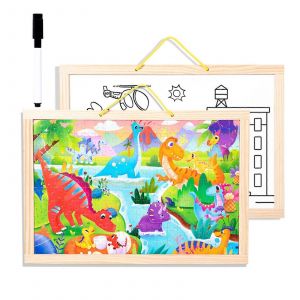 Puzzle En Bois Cr&eacute;atif Pour Tout-Petits, Exercice De Patience, Jeu De Dessin &Eacute;ducatif, Jeu De Soci&eacute;t&eacute; Parent-Enfant-Dinosaure De Type A - Neuf