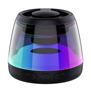 Mini Enceinte Bluetooth RGB Son 360° Support Téléphone Compact et Puissant Noir YONIS - Neuf