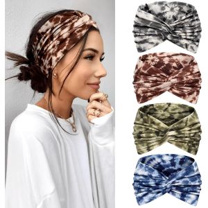 Bandeau Cheveux Femme Serre T&ecirc;te 4 Pi&egrave;ces &iquest; 7'' Extra Large &Eacute;lastique Boho Multicolore, Bandana Foulard Cheveux Femme Headband Accessoires Cheveux Mode Pour Yoga, Sport & Running - Neuf