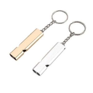Ensemble De Sifflets D'urgence À Double Tube - Or Et Argent, Sifflets De Survie En Plein Air À Haut Volume Pour Le Camping, La Randonnée Et La Sécurité - Neuf