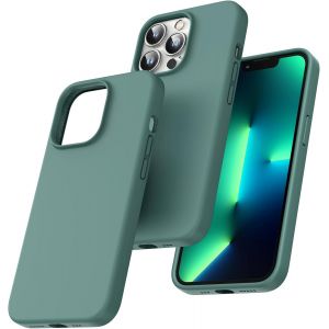 Maa-Coque Pour Iphone 13 Pro, Doublure Douce En Tissu Microfibre, Anti-Choc, Anti-Rayures, Coque En Silicone Pour Iphone 13 Pro 6,1 Pouces,Vert Minuit - Neuf