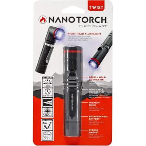 DOOL-Nano Torch Twist-Lampe De Poche Led À Tête Pivotante,Capuchon Magnétique (Noir) - Neuf