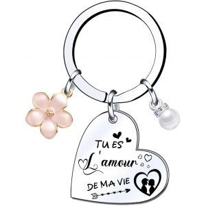KAL-Porte Cl&eacute; Saint Valentin Cadeau Saint Valentin Homme Femme Idee Cadeau Couple Cadeaux Pour St Valentin Original Porte Clef Couple Cadeau Anniversaire Homme Femme Personnalis&eacute;e Cadeau - Neuf