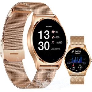 Joli Smart Watch Pour Femmes, &Eacute;cran Amoled 1,3 &raquo;, Ios Et Android, Capteur De Fr&eacute;quence Cardiaque, 21 Modes Sport, Oxyg&egrave;ne Du Sang, Pression Art&eacute;rielle, M&eacute;t&eacute;o, Pile 9 Jours[Z2100] - Neuf