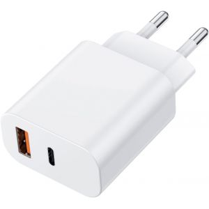 20w Usb C Usb A Fast Charger 2 Ports Pd Qc3.0 Compatible With Iphone 14/13/12/12 Mini/12pro/12 Pro Max/11/11 Pro Max/Xs Max/Xr/X Samsung Galaxy Xiaomi Huawei Adapter - Neuf