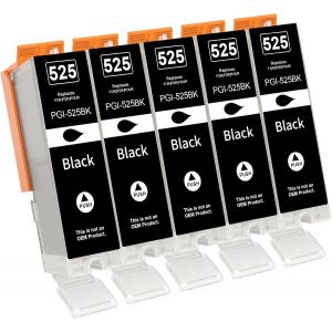 ERYI-Pgi525 Cartouches D'Impression Noires Compatibles Avec Canon 525Xl Compatibles Avec Pixma Mg5100 Mg5120 Mg5150 Mg5200 Mg5220 Mg5250 Mg5300 Mg5350 Mg6100 Mg6120 Mg6150 Mg6200 Mg6220(Pack De 5) - Neuf