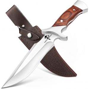 Couteau De Survie À Lame Fixe Avec Étui Pu Cadeaux Noel Homme Couteau Fixe Full Tang Couteau D'extérieur Couteau De Camping Cadeaux Pour Hommes,Couteau Collection - Neuf