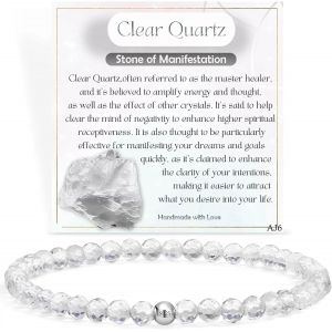 Bracelet Pierre Naturelle Femme, Bracelet Femme De Pierre Naturelle Perles, Argent Cristal Perles Femme, Bijoux En Cadeaux De Précieuses Pour Maitresse Maman S?ur Amie - Neuf
