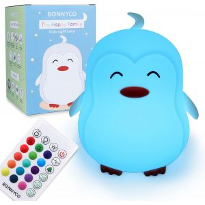 Veilleuse Enfant Avec Télécommande, Contrôle Tactile 16 Couleurs Pingouin Veilleuse Bébé Avec Minuterie | Lampe Enfant Led Sans Bpa | Lampe De Chevet Garcon Rechargeable Cadeau Bebe Garçon - Neuf