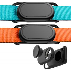 LETNERNY-Lot De 2 Colliers De Chien Pour Samsung Smart Tag 2, Traceur Gps Pour Chien, Coque &Eacute;tanche En Silicone Pour Galaxy Smarttag2, Anti-Perte Et R&eacute;sistant Aux Rayures, Pour Chat, Animal De Compag - Neuf