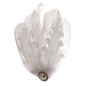 Coiffe De Plume Blanche Fascinator Hair Clip Mariage Nudal Hair Accessoire S - Neuf