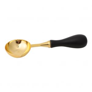 Cuillere a cire vintage en acier inoxydable, anti-chaleur, manche en bois, tampon a cire (#02) - Neuf