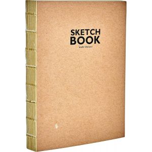 KALANKA-Carnet de Croquis avec Reliure à Fil Ouvert, Format A6, 120 Feuilles, 100 g/m², Papier Kraft Robuste et Recyclable, en Fibres Naturelles Non blanchies, Set Pièces - Neuf