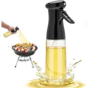 Pulvérisateur d'huile d'olive pour la cuisson - Distributeur d'huile en verre 200ml Flacon pulvérisateur Mister - Bouteilles de pulvérisation de vinaigre d'huile de qualité alimentaire rechargeables S - Neuf