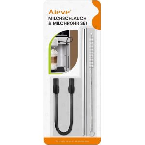 JGD-Tuyau &agrave; lait en acier inoxydable et brosse de nettoyage - Kit d'accessoires compatible avecSiemens EQ6, Bosch VeroAroma les machines &agrave; caf&eacute; (tuyau, tube en acier inoxydable et brosse). - Neuf