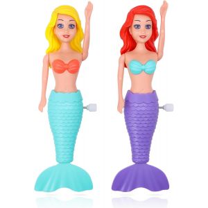 KAL-Lot De 2 Jouets De Bain Pour Tout-Petits Enfants Filles - Princesse Sirène Wind-Up Queue Flottante Pour Piscine (C) - Neuf