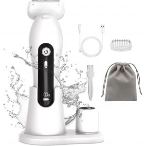 Eryi-Rasoir Electrique Femme, Tondeuse Electrique Femme Pour Visage, Jambes, Bikini, 2 En 1 Epilateur Electrique Femme Sans Fil Avec Ipx 7, Base De Tête, Humide Et Sec Rasoir Rechargeable Femme - Neuf